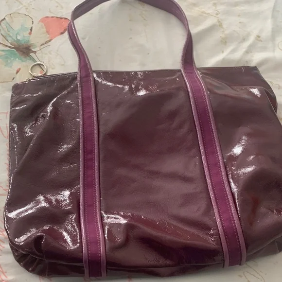 Coach Poppy Glossy Patent Tote in Plum and Berry w/matching wallet and hang tags - Picture 8 of 12